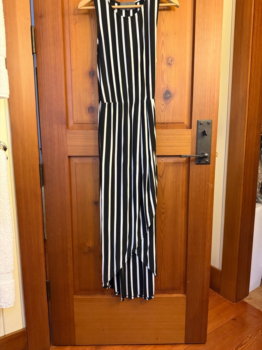 Sunday in Brooklyn Black and White Striped Midi Dress